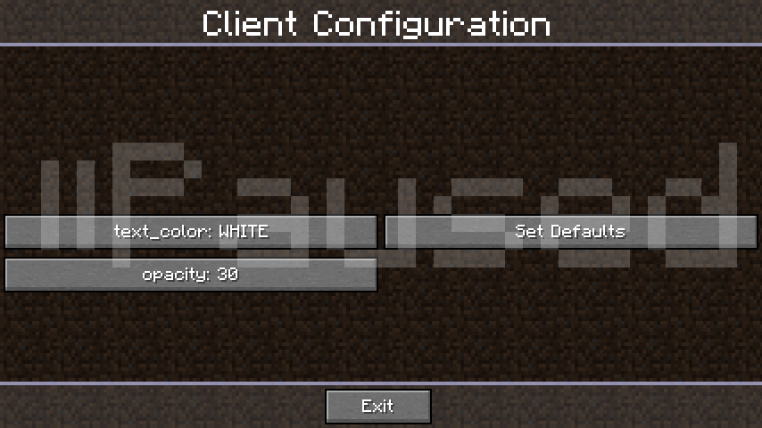 Configuration Screen