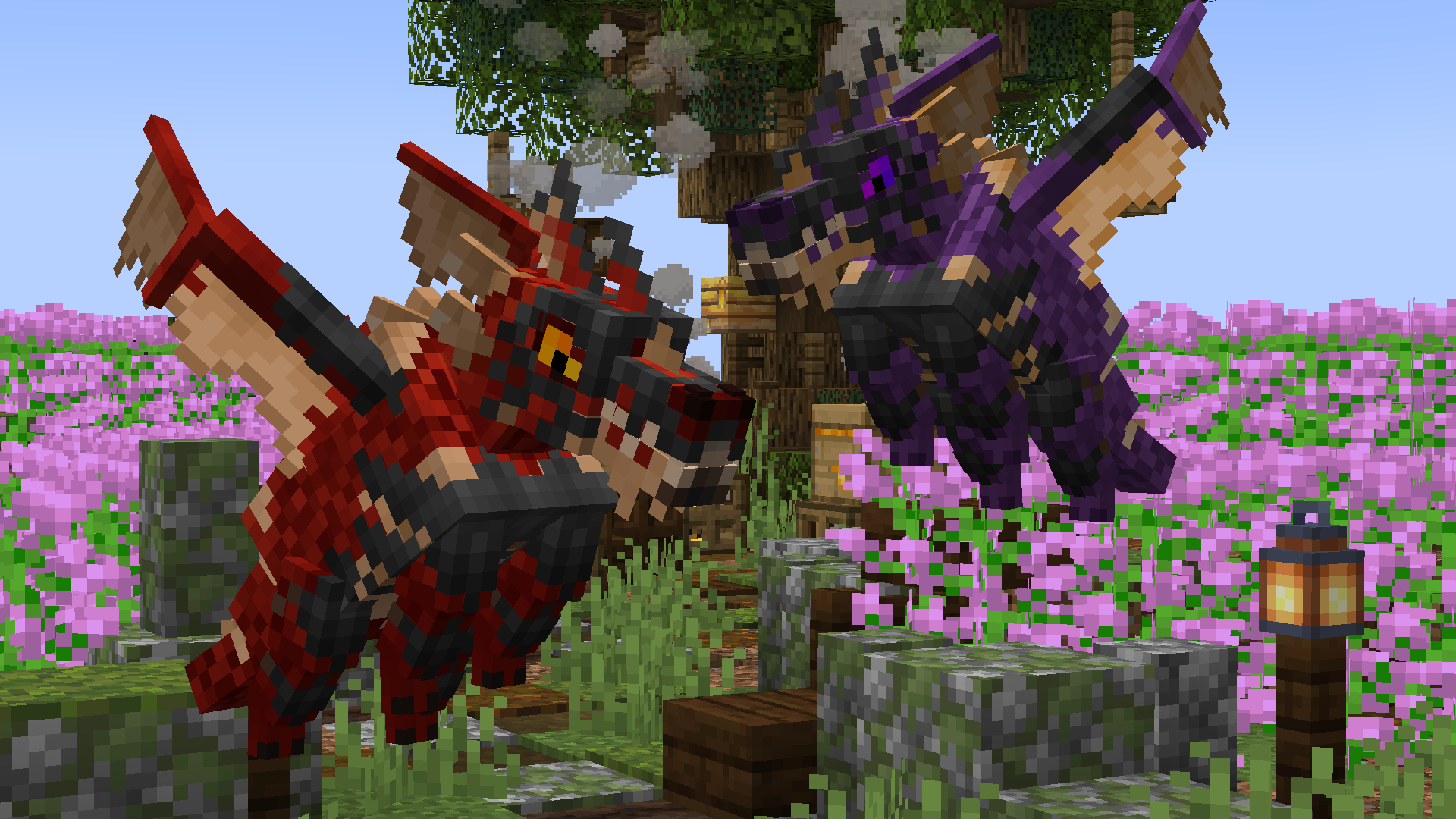 Dragons with netherite armor.
