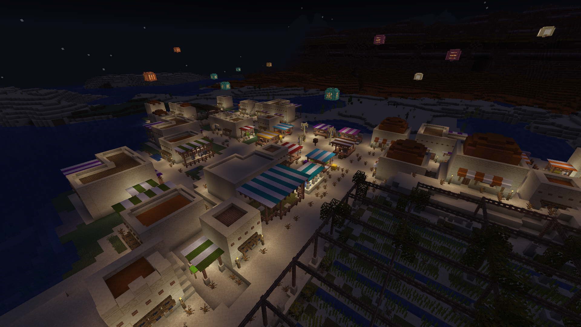 Desert Village at Night