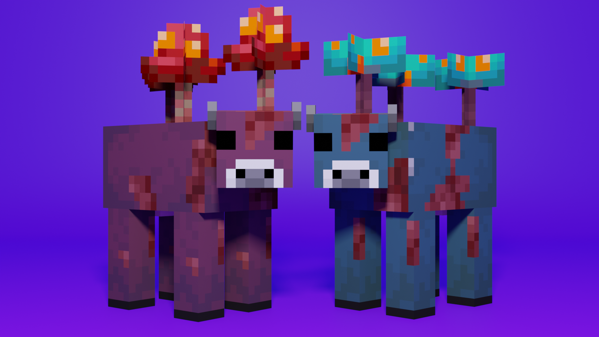 The new mobs rendered in Blender