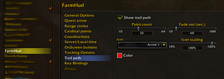 Trail path options