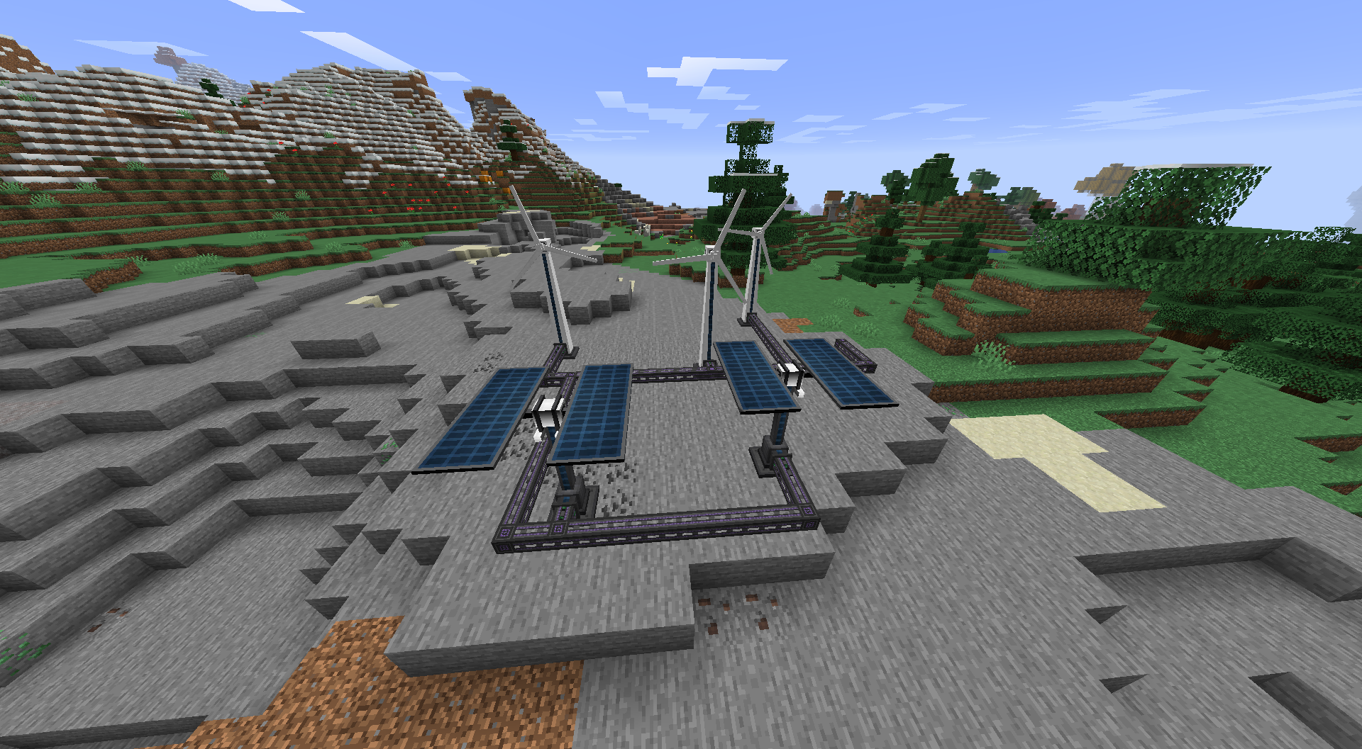 Different types of power generators from the Mekanism mod.