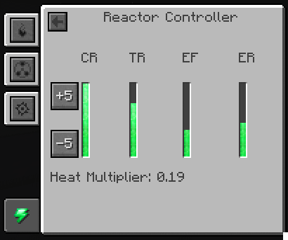 Reactor Efficiency tab