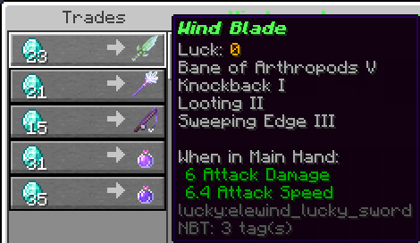 Wind Element Items