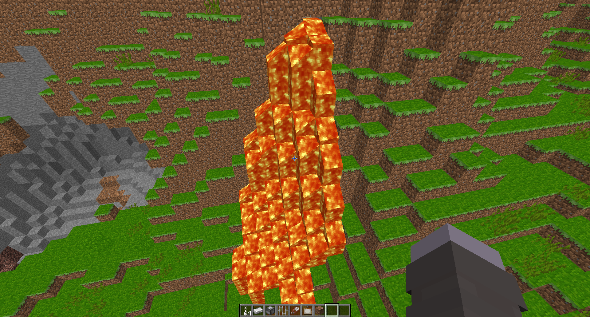 A picture of a lavafall with the pack enabled.