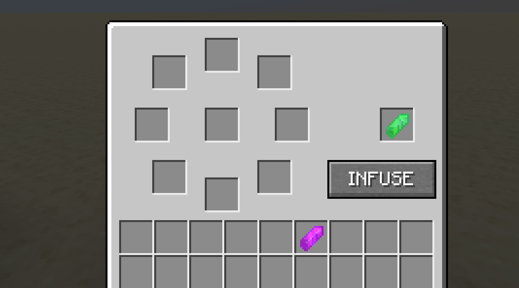 GUI for crafting crystals