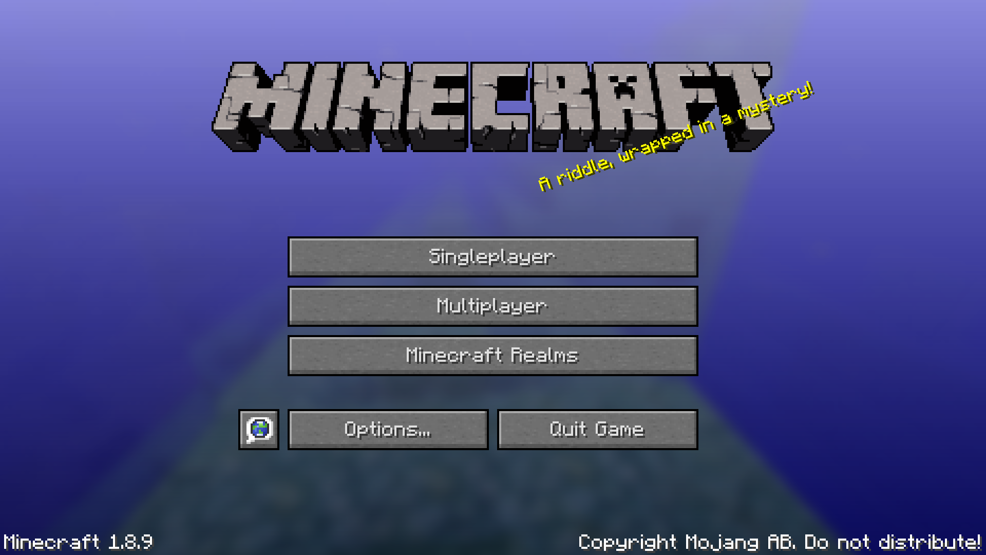 Minecraft 1.8.9 Title Screen