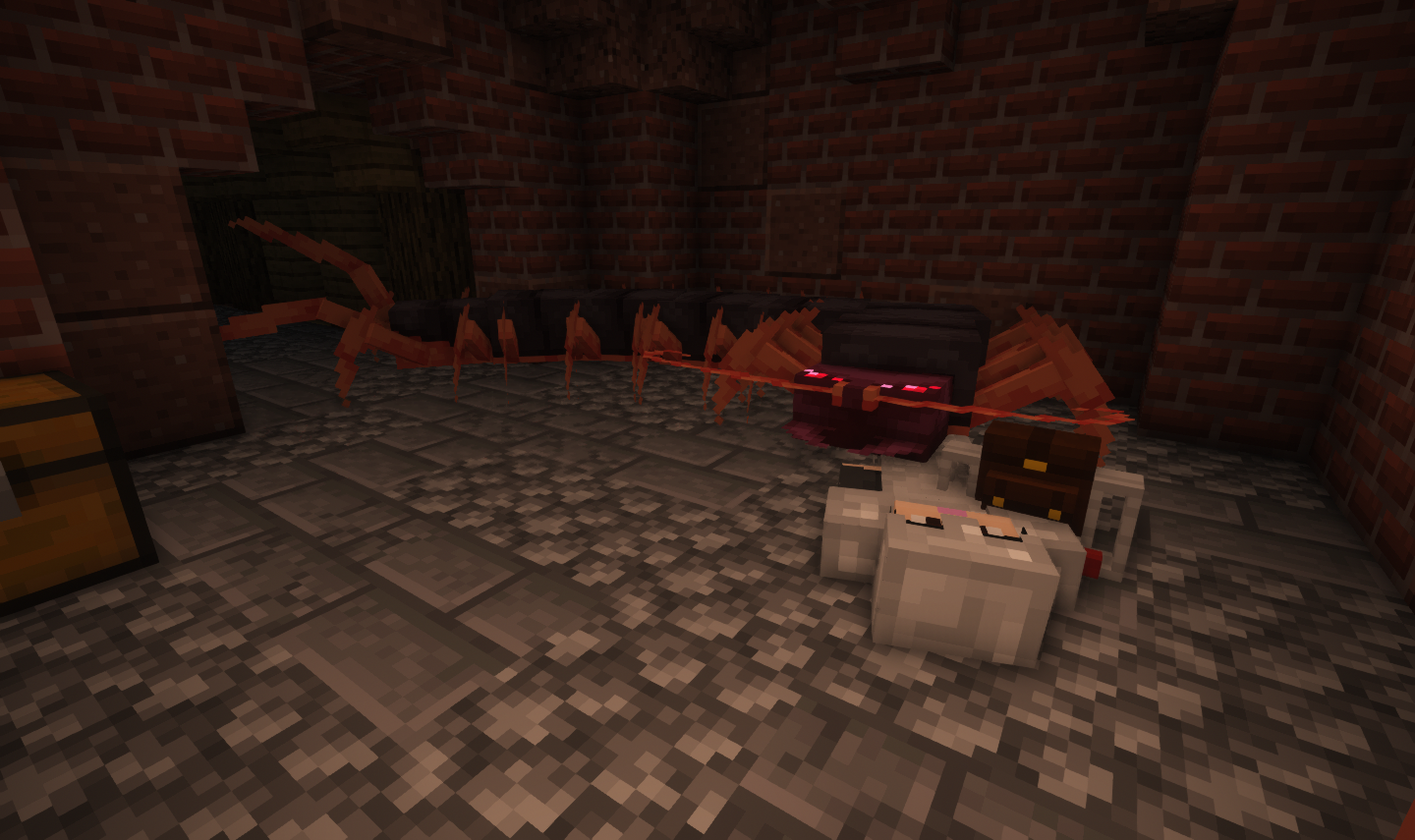 Shader used: Complementary Shaders. Showcasing: Dungeon Crawl, Corpse, Alex's Mobs.