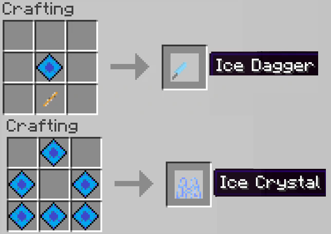 Crafting recipes from the 1.1.0