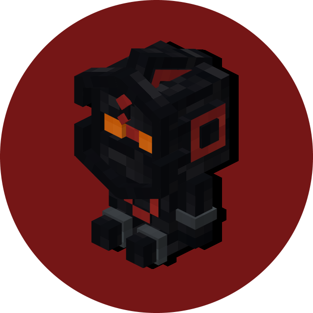 Alternate version of the JachaelCraft Logo #5, a render of the Black Knight Plush.