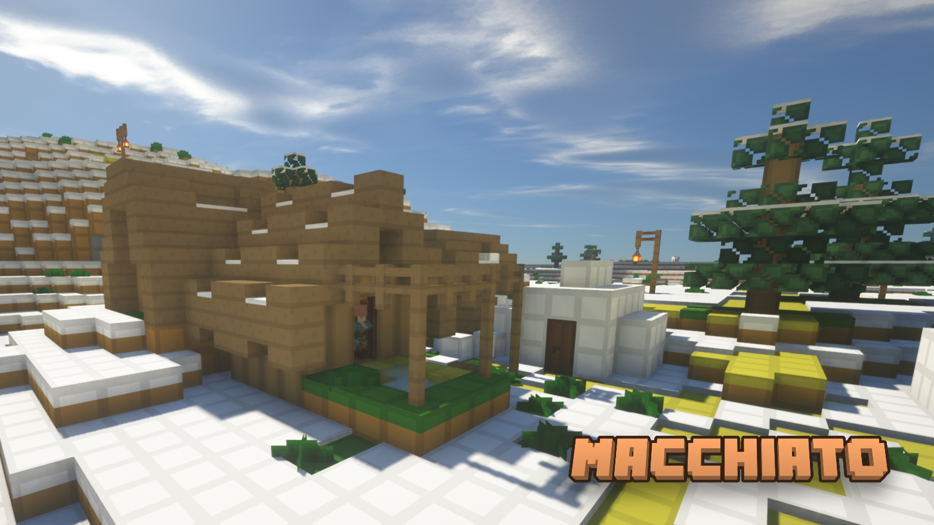 A Snow-covered Villager House Located Near a little Igloo.