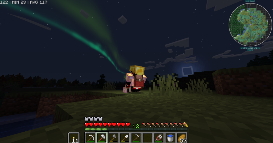 A nice northern night in PlasmaCS' Survival Minecraft
