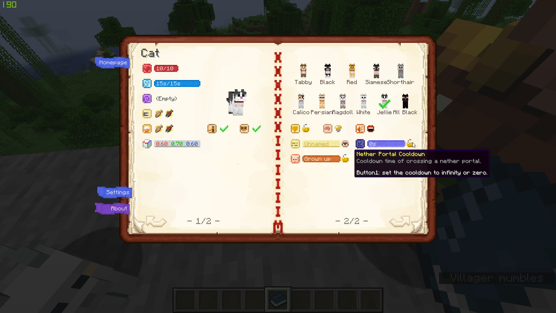 Entity Info Screen - Cat