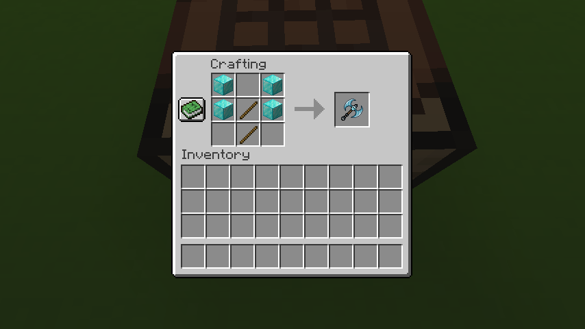 Crafting recipe of the Diamond Battle Axe