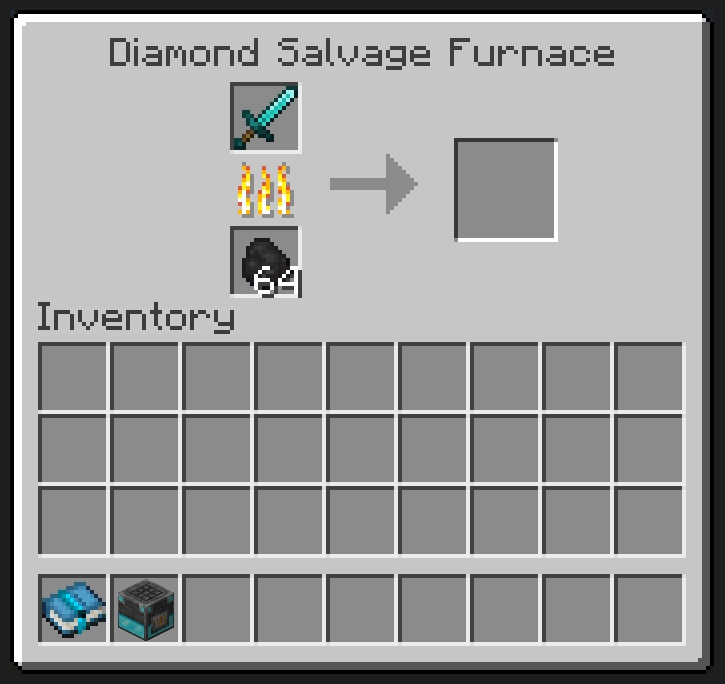 Diamond salvage furnace GUI