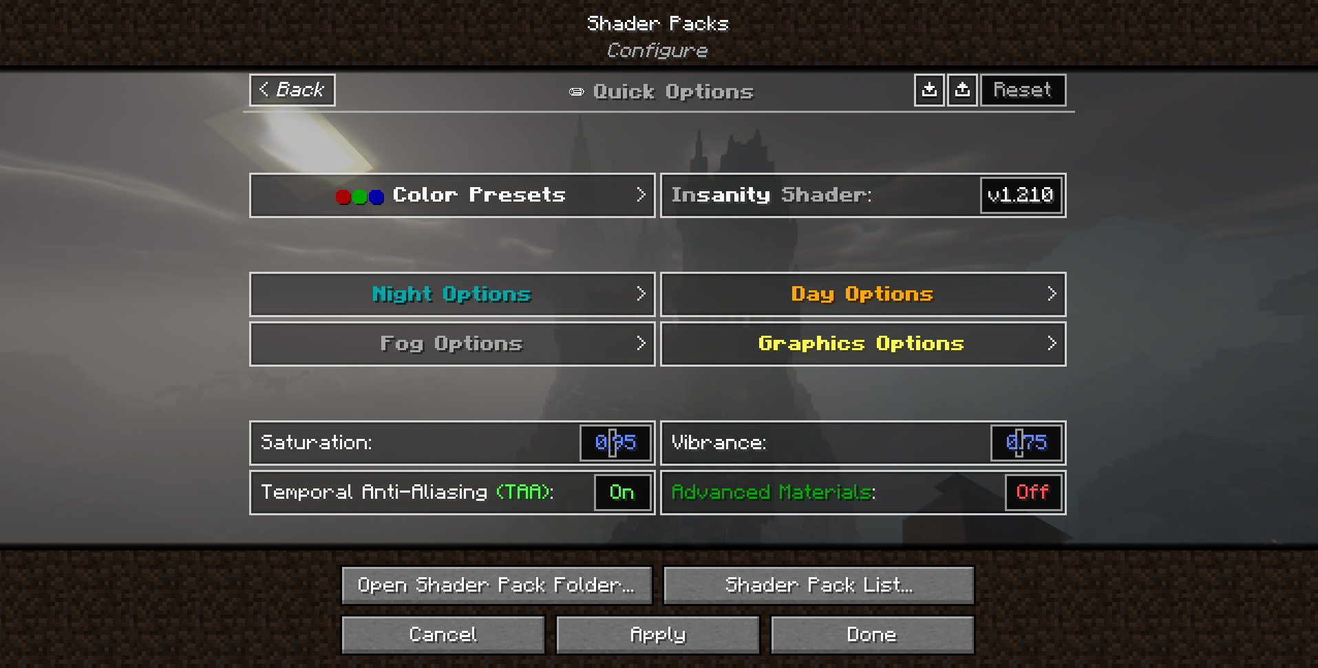 Insanity Shader Minecraft Shaders CurseForge