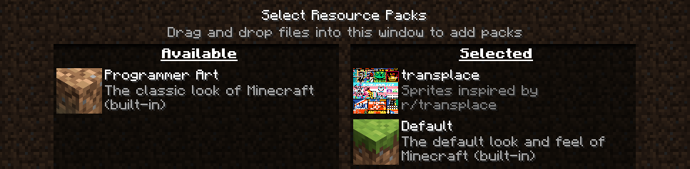 Shows how the pack appears in the resource pack selection screen in-game