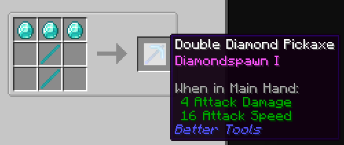 Double Diamond Pickaxe Recipe