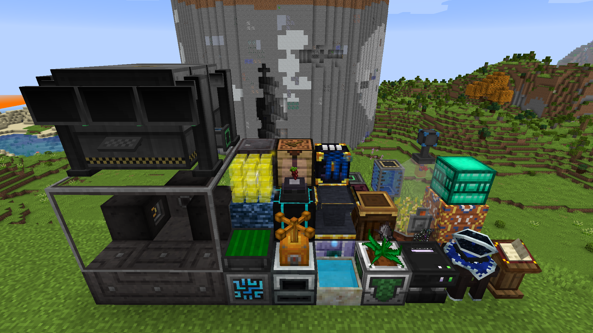 A bunch of blocks available in the pack.
