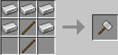 Recipe of Wood/ Stone/ Iron/ Gold/ Diamod/ Netherite Hammer