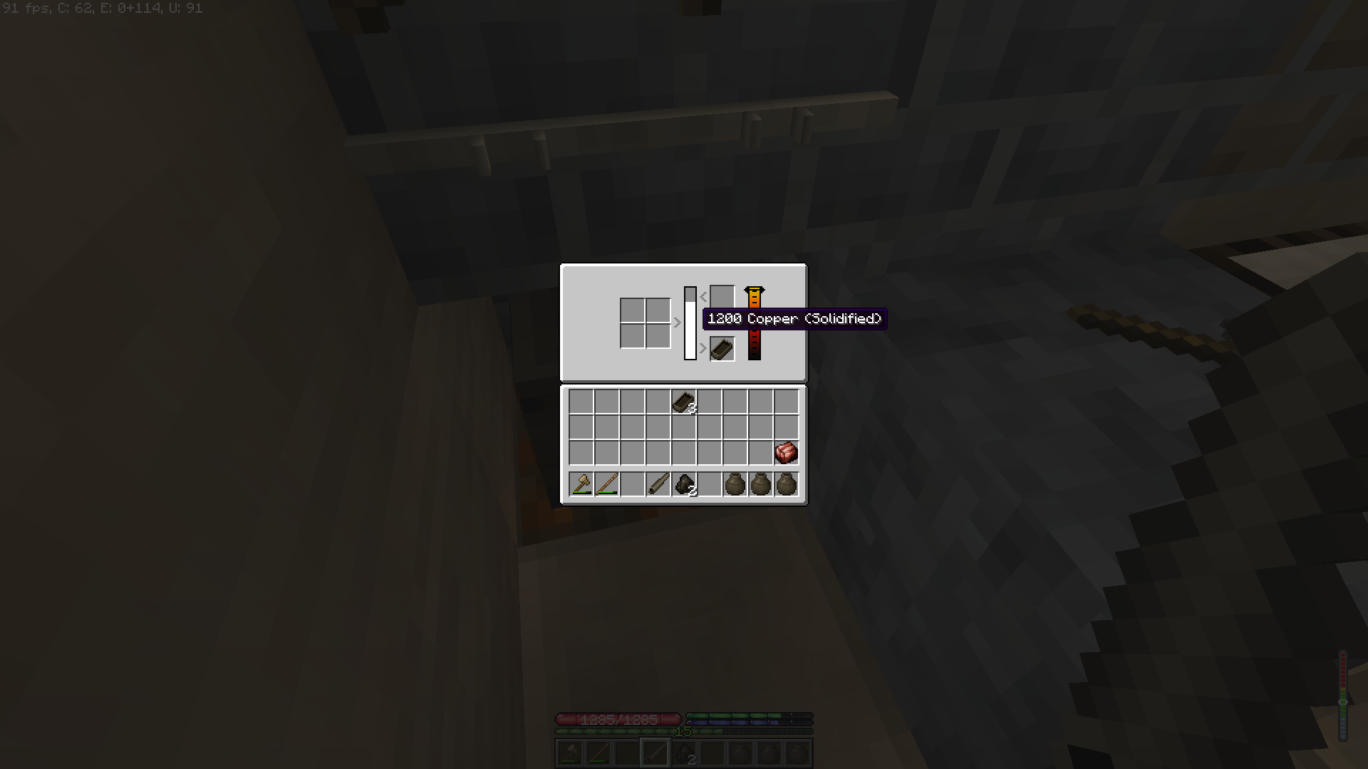 Molten metal may become solid if the temperature drops. Simply raise the temperature again to resume pouring ingots.