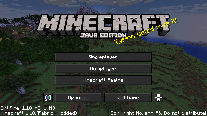 Minecraft menu