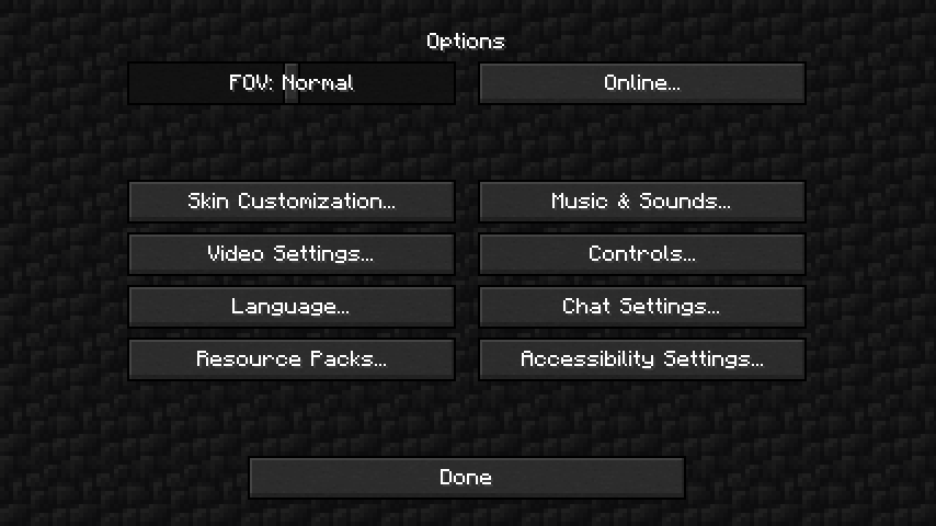 Options menu