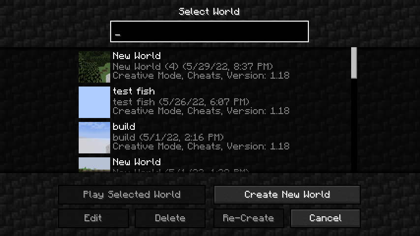 Select your world