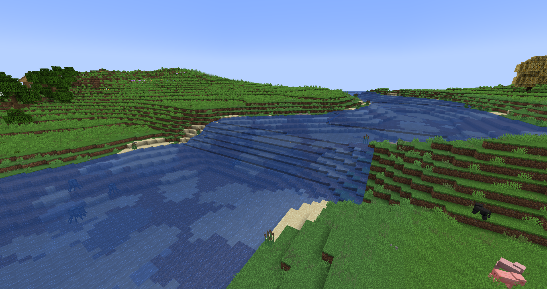Terraforged river waterfall