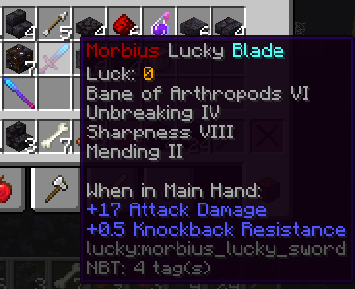 The weapon of the Morbius Lucky Block.
