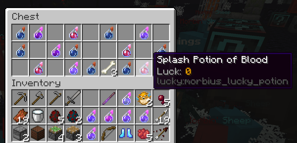 There are a lot of different potions with each having a unique effect on yourself or other players.
