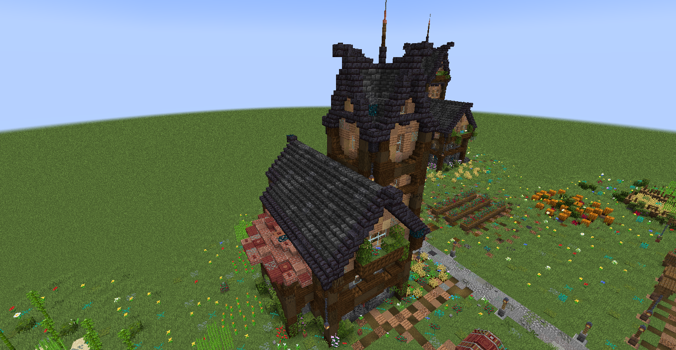 mansion with tower in style 1.19