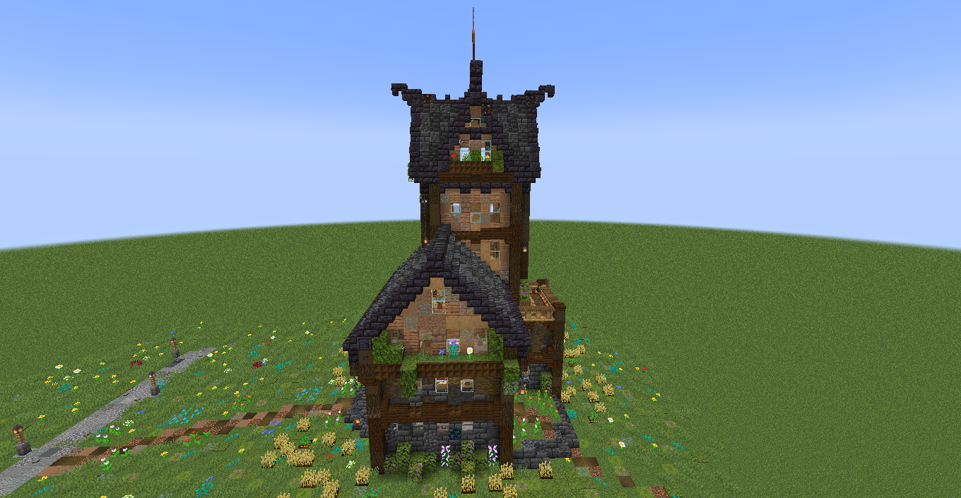 big mansion with tower in style 1.19