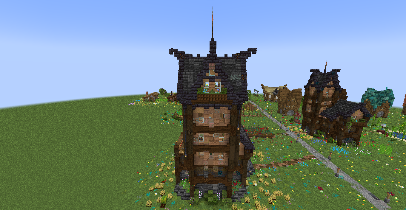 big mansion with tower in style 1.19