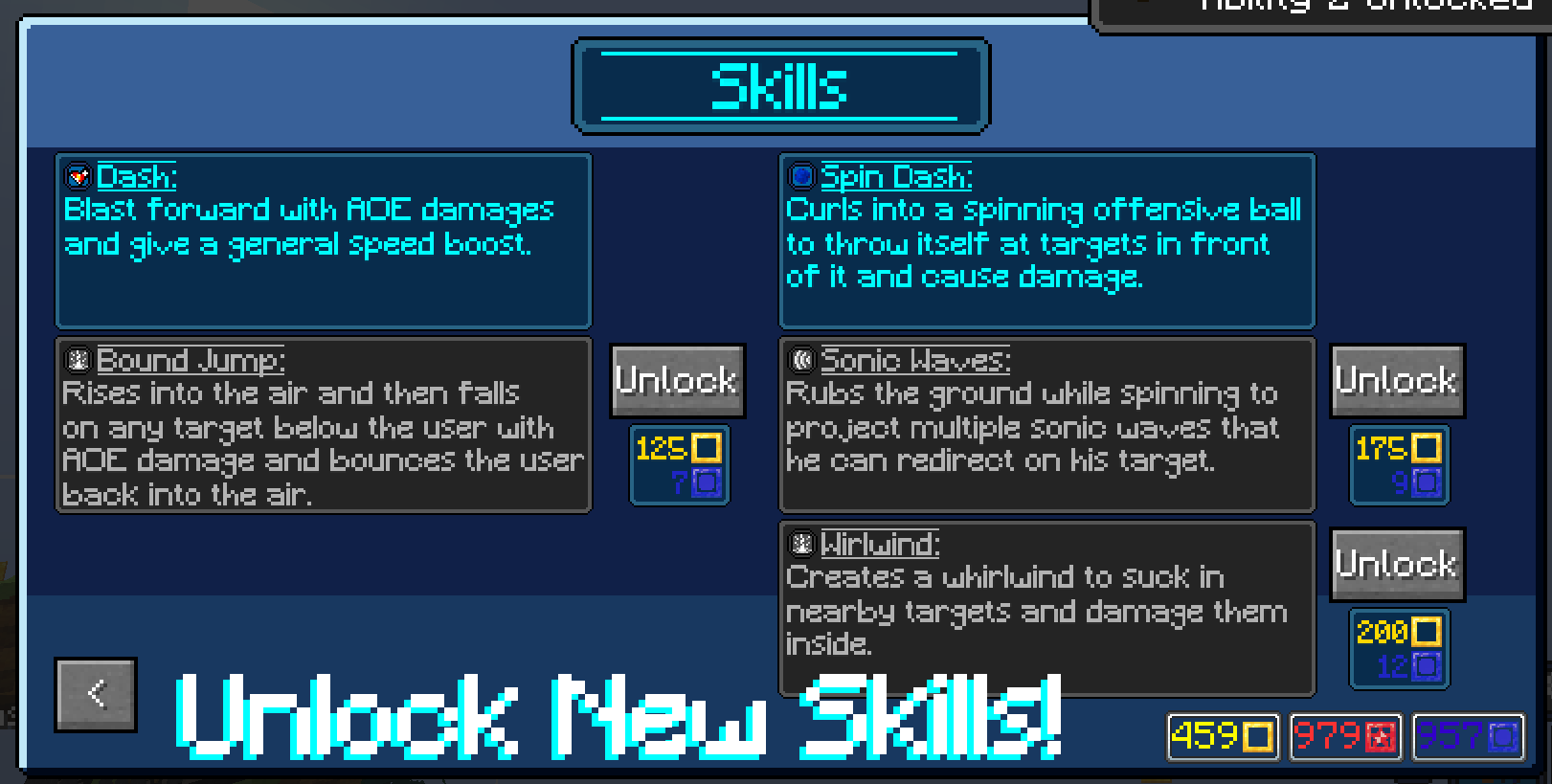 Unlock New Skills! (alpha)