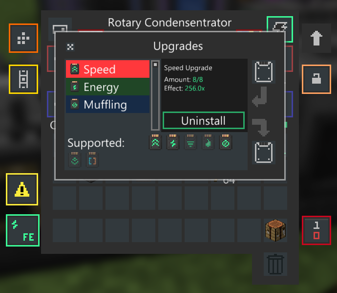 Mekanism Upgrade Panel