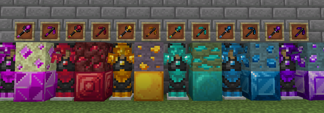 Armor and tool sets made out of various ores