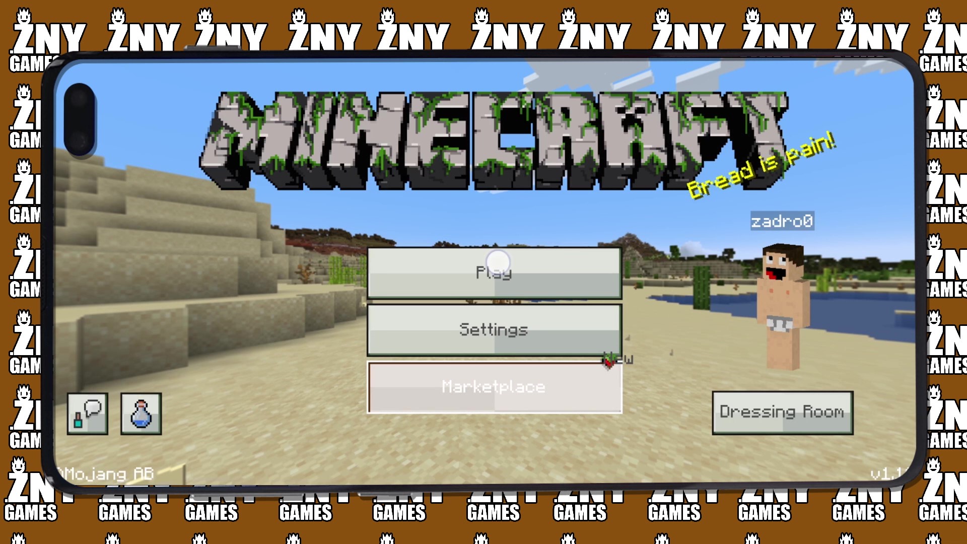 znygames texturepack mcold android ios startscreen