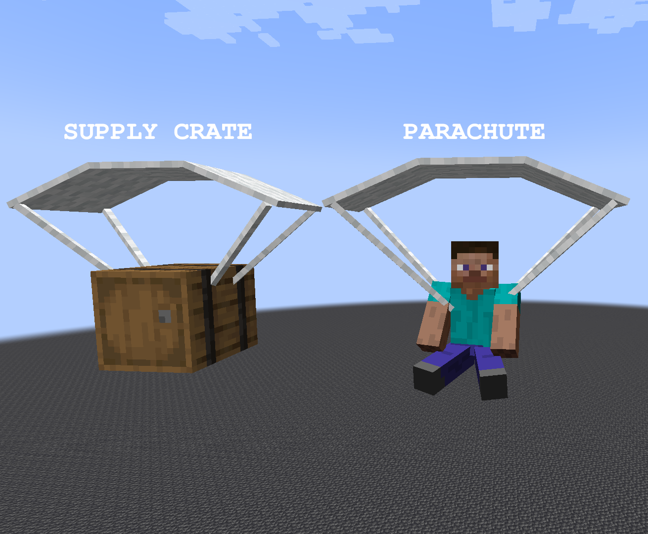 Supply crate and a parachute