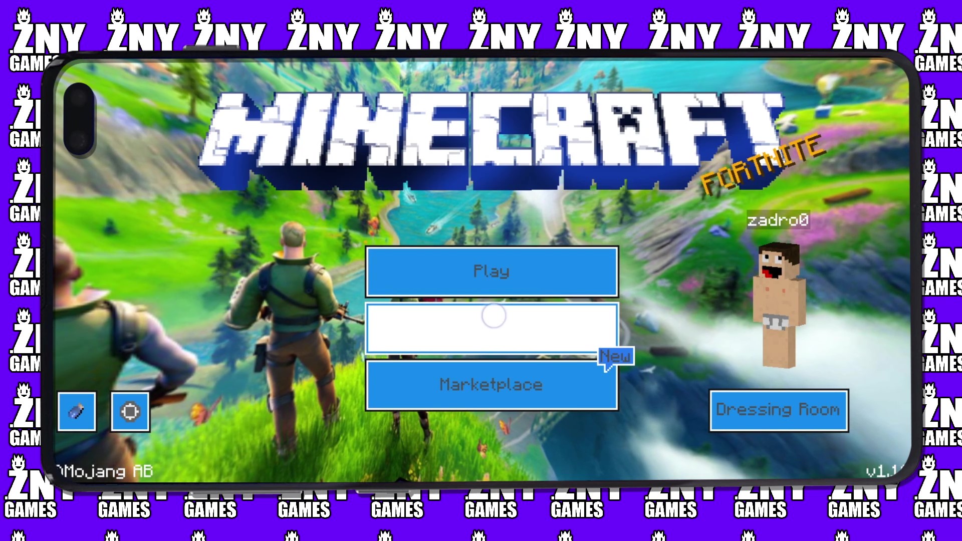 znygames gui texturepack fortnite edition android ios - startscreen