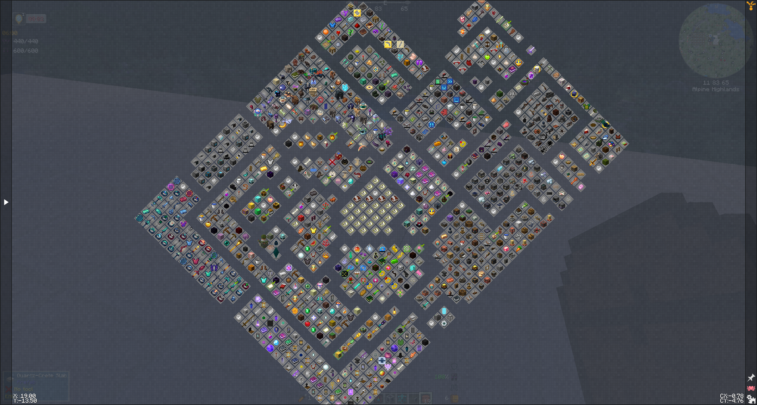 A glimpse of the advancement quests