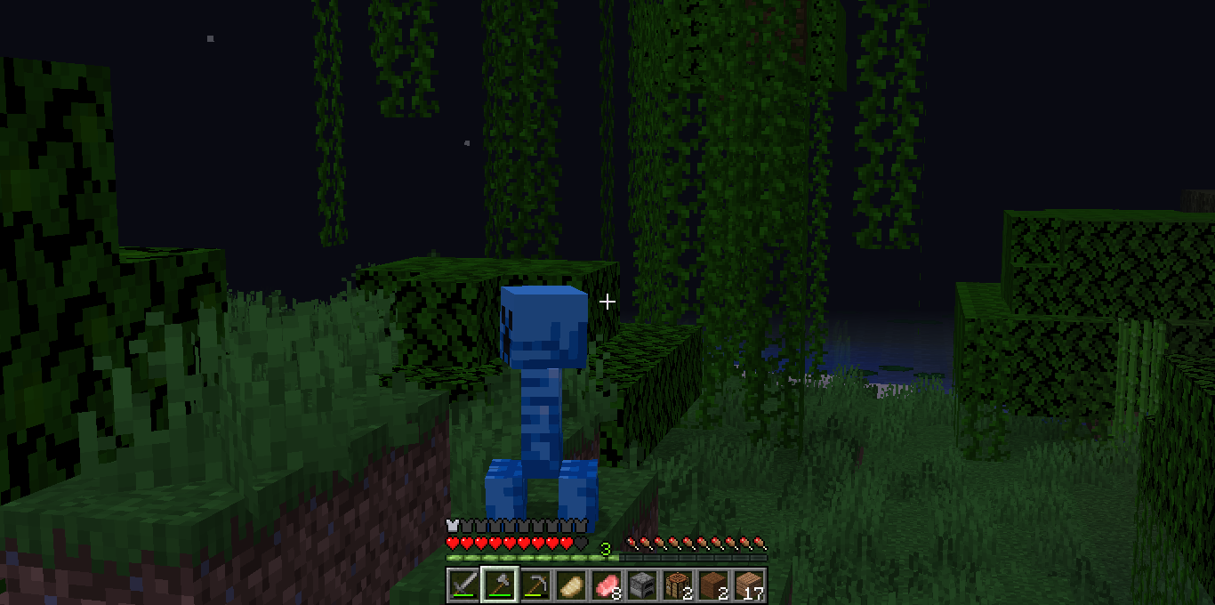 Sky Blue Creeper in the Night