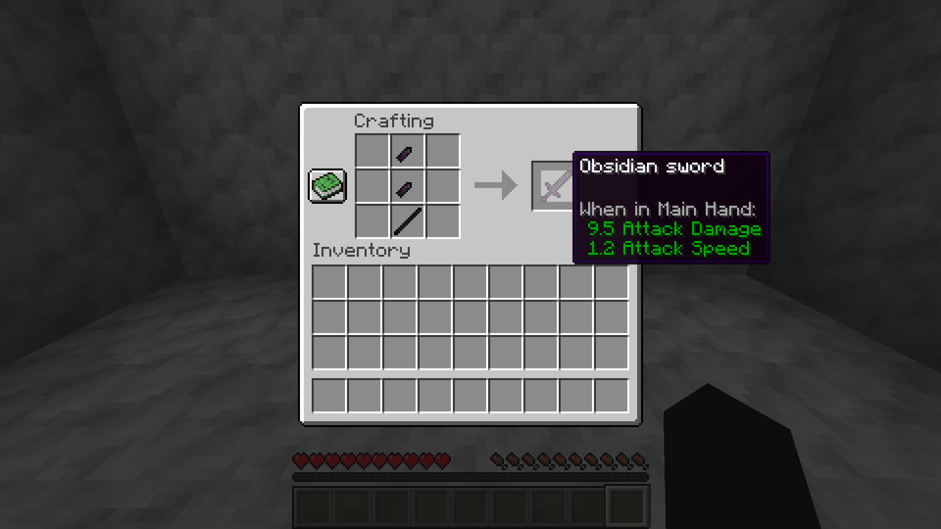 Recipe for Obsidian sword