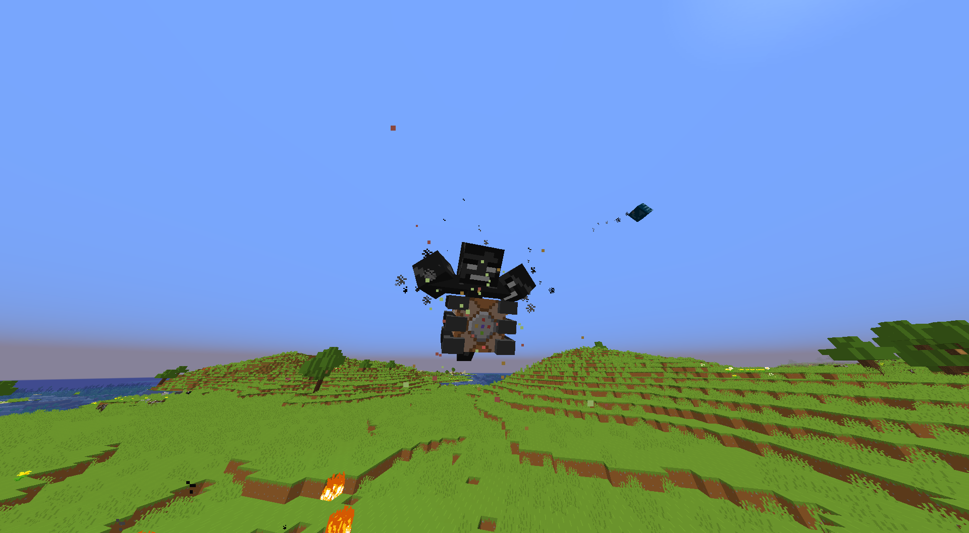 Wither holding a Command Block