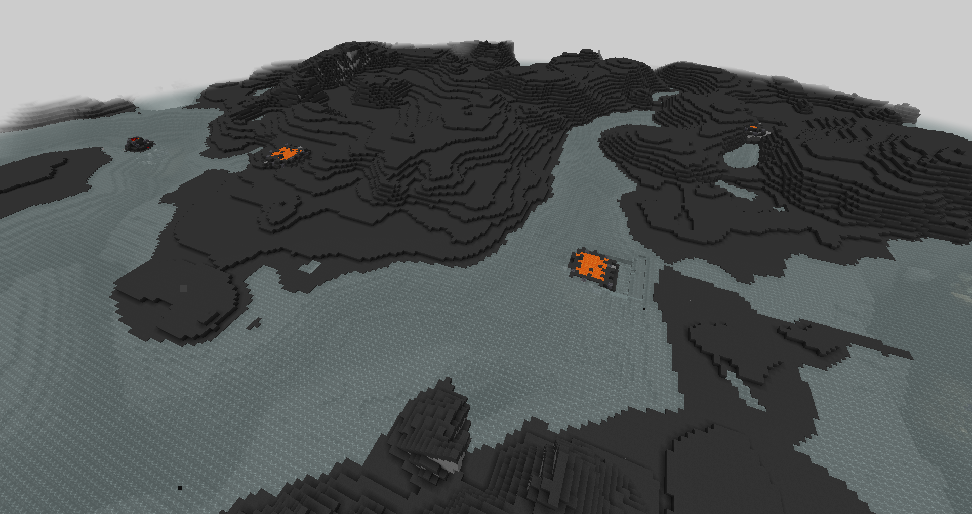 top view of the volcano deltas biome