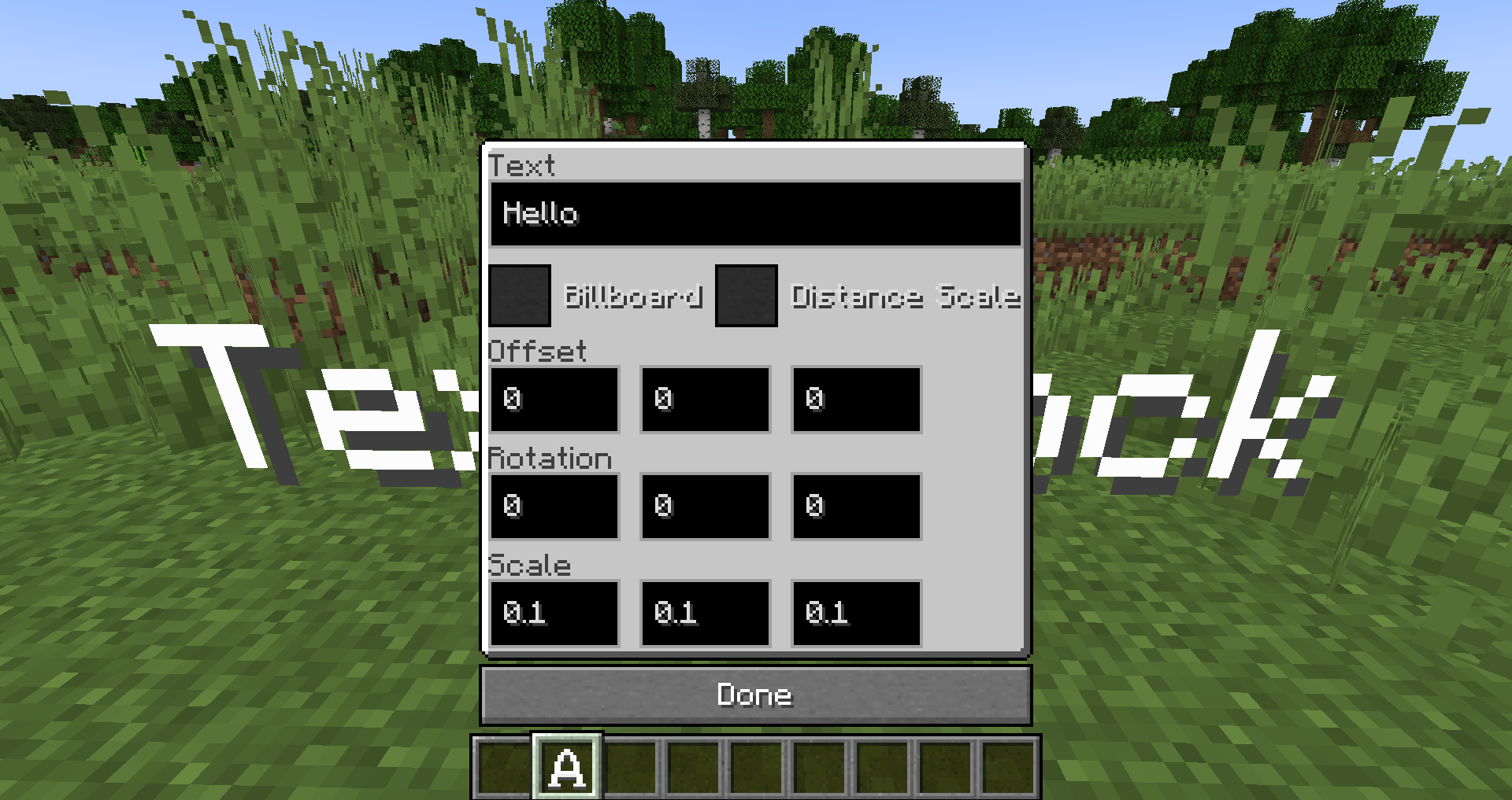 Text block interface