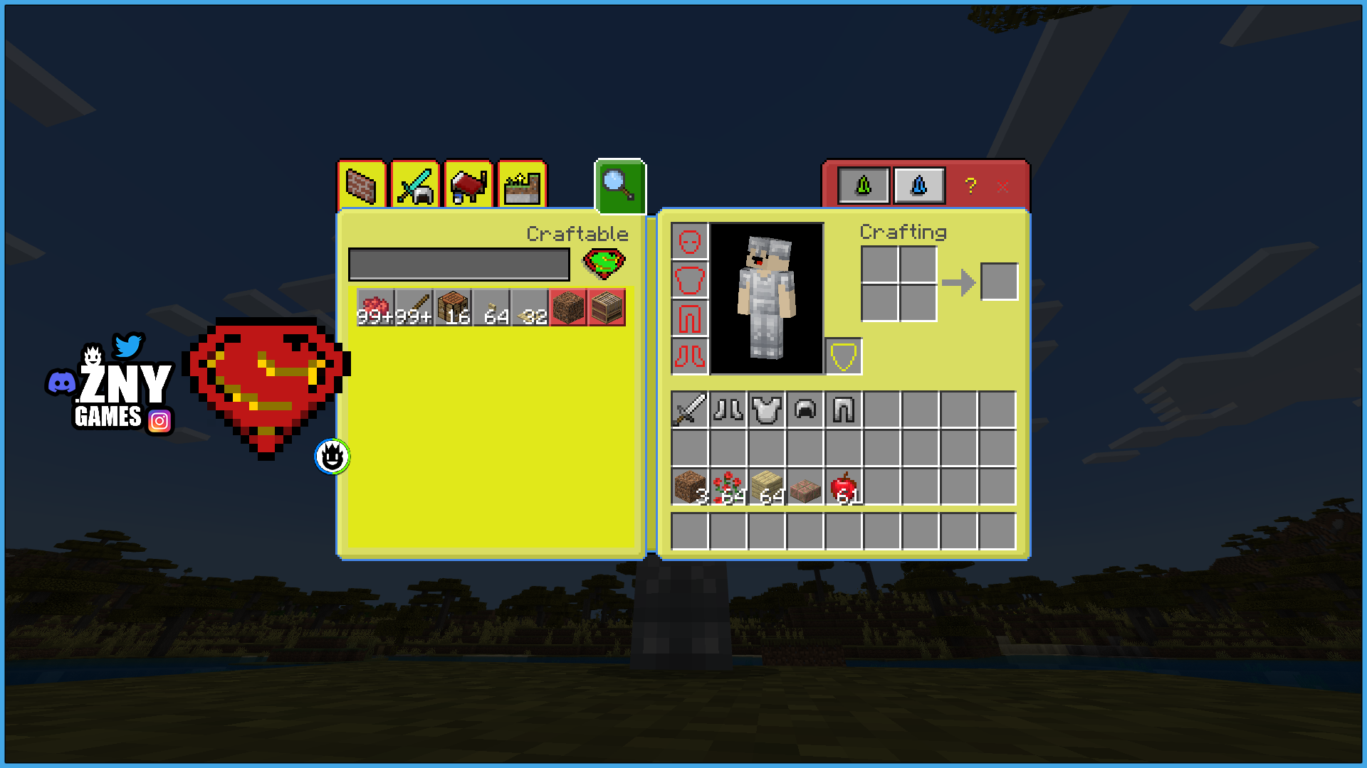 znygames themed gui texturepack superman windows - crafting
