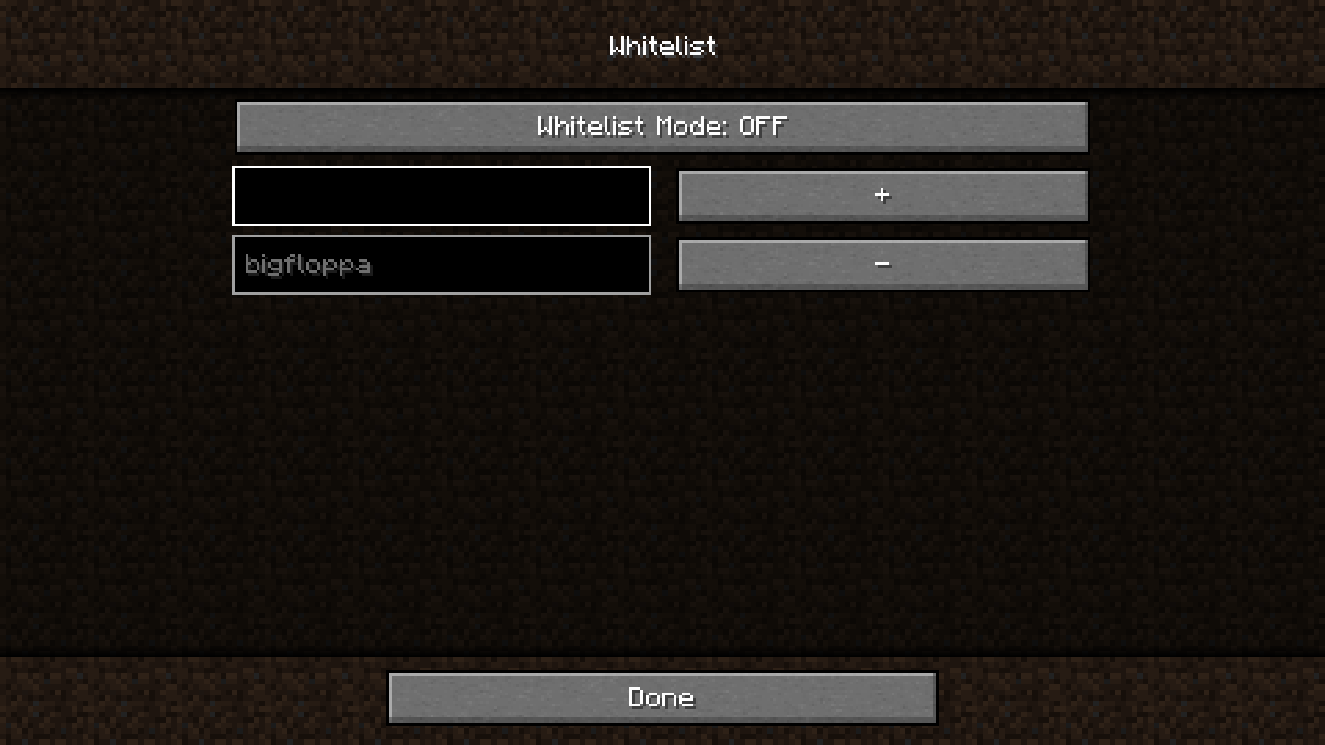 Edit Whitelist Screen 1.0.0