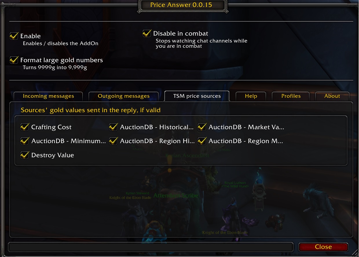 Price Answer for TradeSkillMaster - World of Warcraft Addons - CurseForge