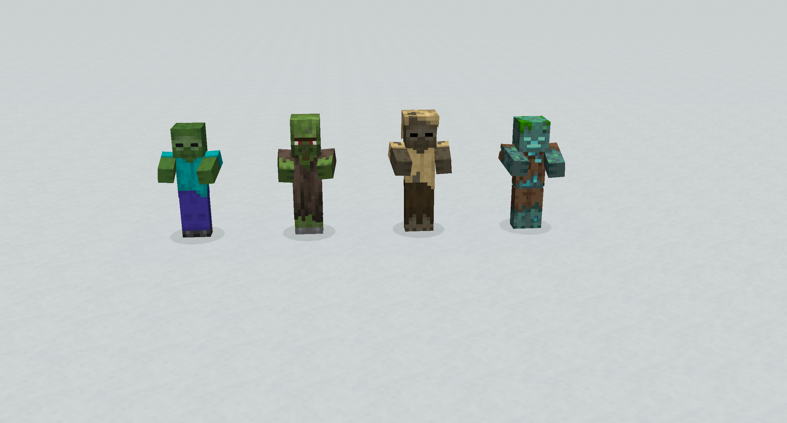 Undead mobs match new Steve skin